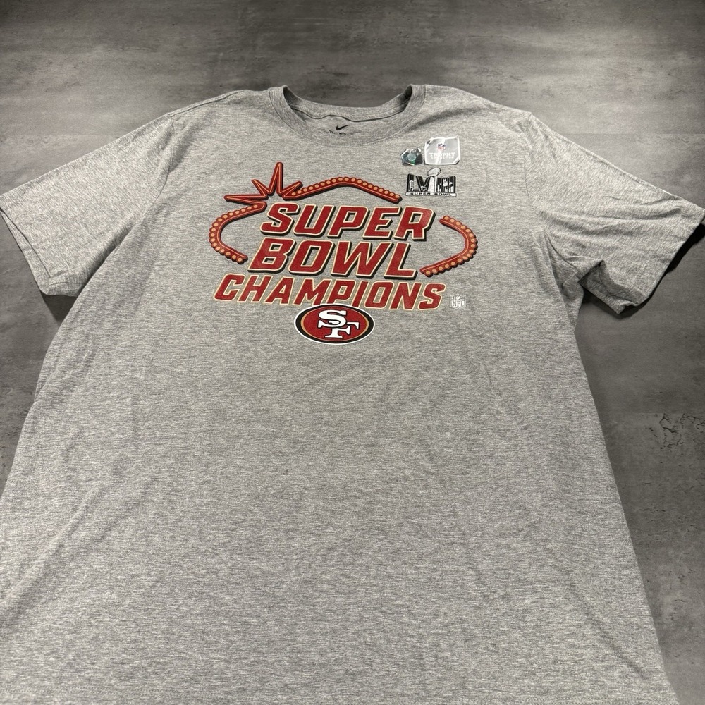 Nike San Francisco 49ers Shirt Adult‎ XL Gray Cotton Football NFL Super Bowl